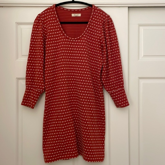 Madewell Square-Neck Long-Sleeve Mini Dress in Bow-Tie Jacquard - Picture 4 of 7